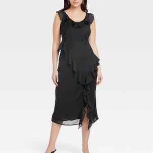 A New‎ Day Women's Black Ruffle Slip Dress